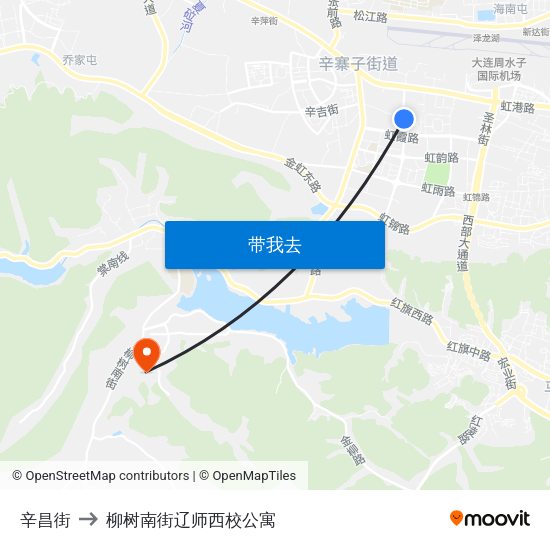 辛昌街 to 柳树南街辽师西校公寓 map