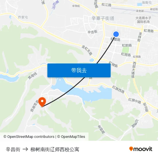 辛昌街 to 柳树南街辽师西校公寓 map