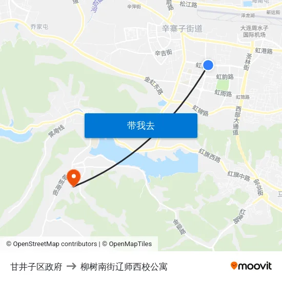 甘井子区政府 to 柳树南街辽师西校公寓 map