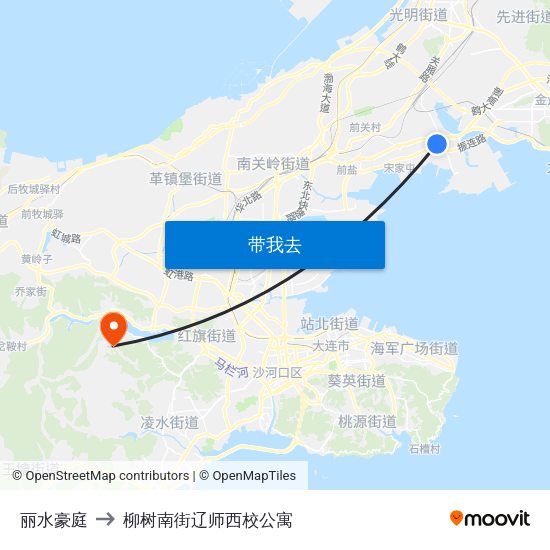 丽水豪庭 to 柳树南街辽师西校公寓 map