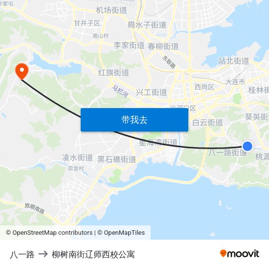 八一路 to 柳树南街辽师西校公寓 map