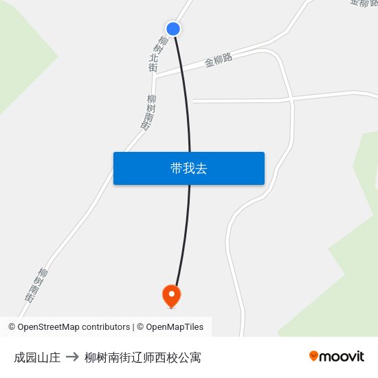 成园山庄 to 柳树南街辽师西校公寓 map