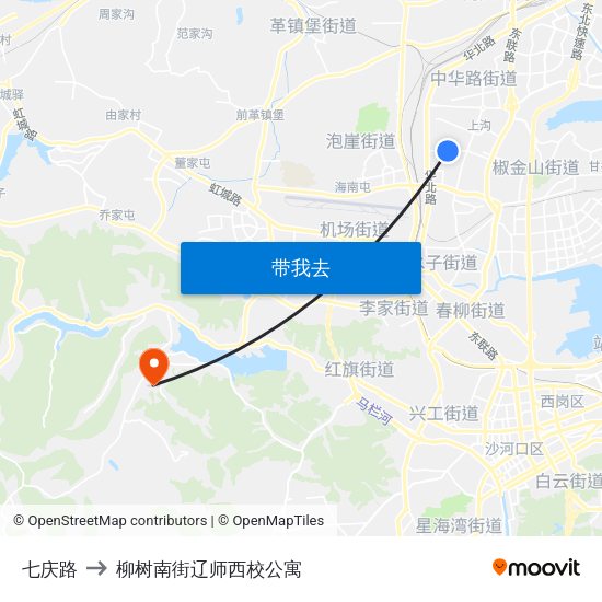 七庆路 to 柳树南街辽师西校公寓 map