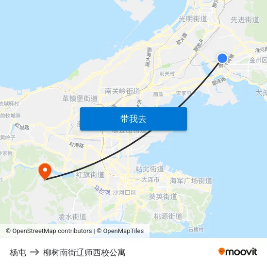 杨屯 to 柳树南街辽师西校公寓 map