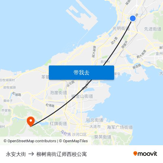 永安大街 to 柳树南街辽师西校公寓 map