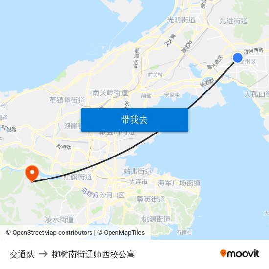 交通队 to 柳树南街辽师西校公寓 map