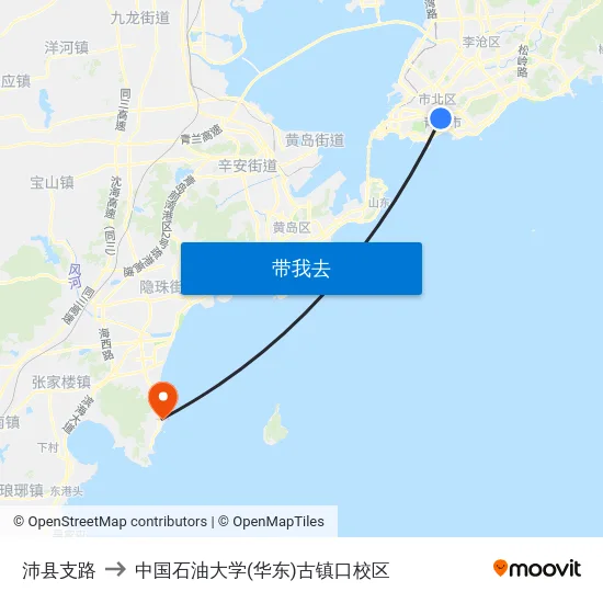 沛县支路 to 中国石油大学(华东)古镇口校区 map