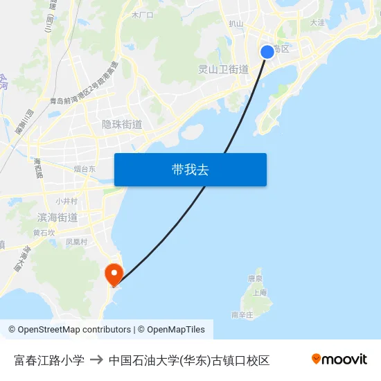 富春江路小学 to 中国石油大学(华东)古镇口校区 map