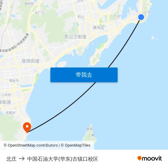 北庄 to 中国石油大学(华东)古镇口校区 map