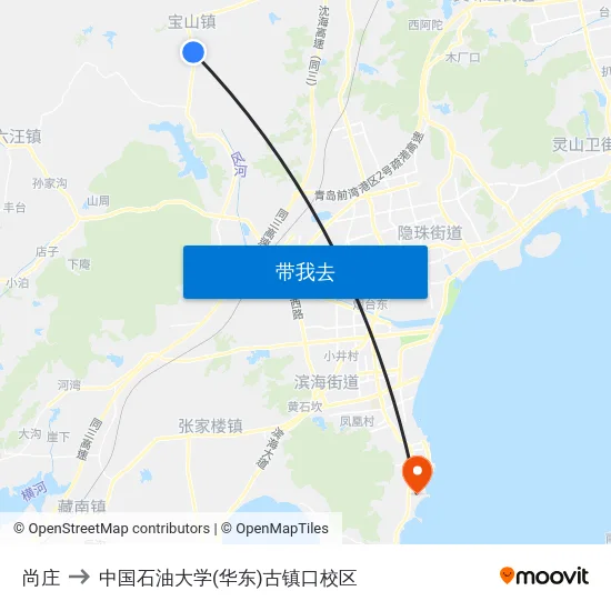 尚庄 to 中国石油大学(华东)古镇口校区 map