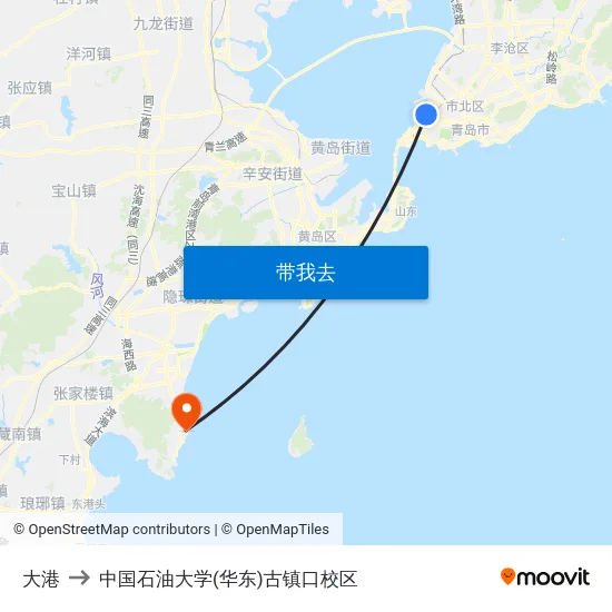 大港 to 中国石油大学(华东)古镇口校区 map