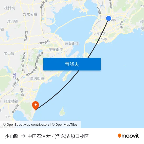 少山路 to 中国石油大学(华东)古镇口校区 map