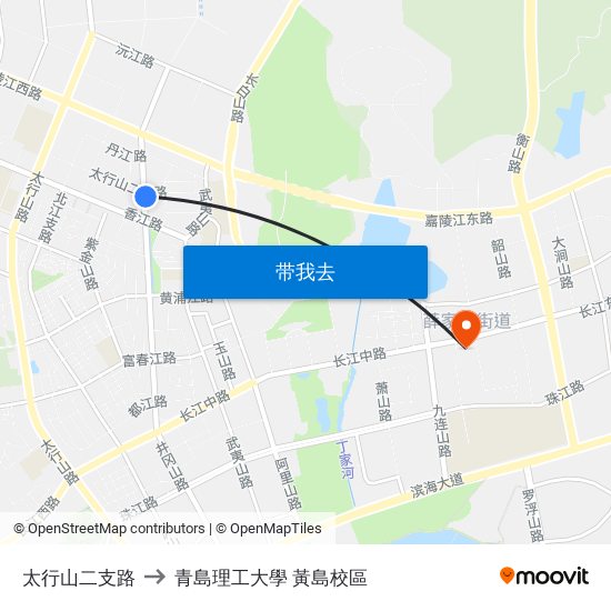 太行山二支路 to 青島理工大學  黃島校區 map