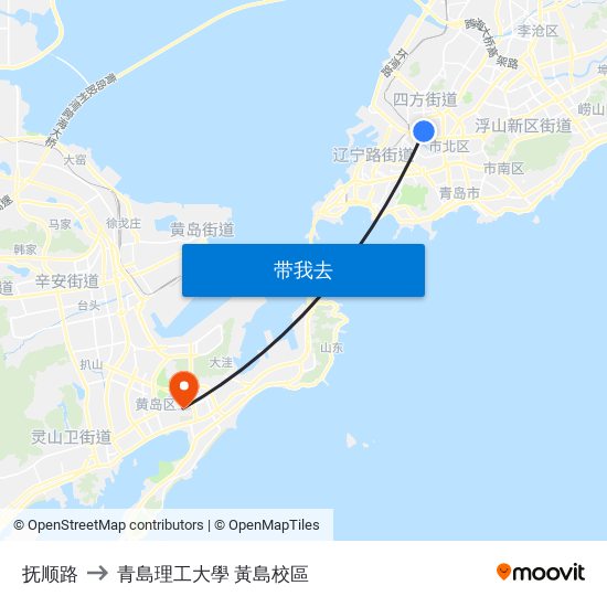 抚顺路 to 青島理工大學  黃島校區 map