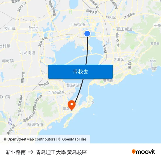 新业路南 to 青島理工大學  黃島校區 map