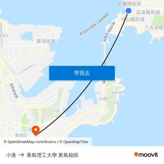 小港 to 青島理工大學  黃島校區 map