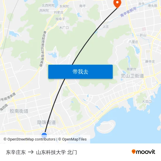东辛庄东 to 山东科技大学 北门 map