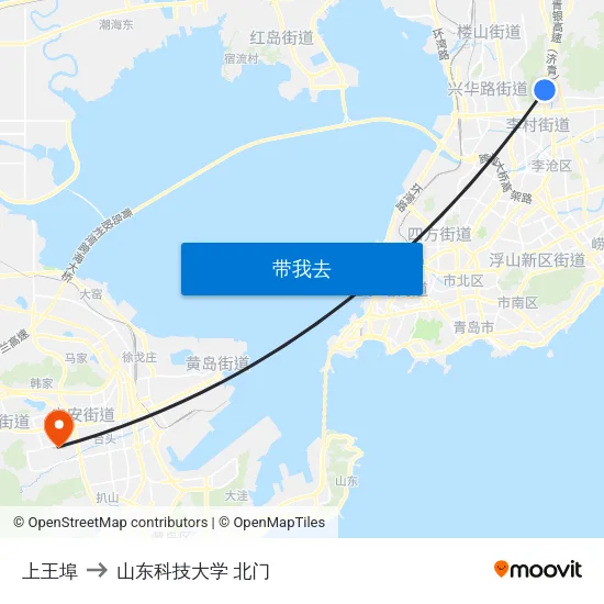 上王埠 to 山东科技大学 北门 map