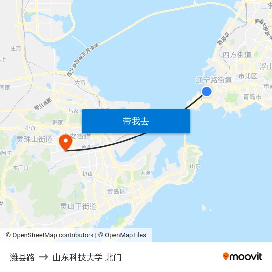 潍县路 to 山东科技大学 北门 map