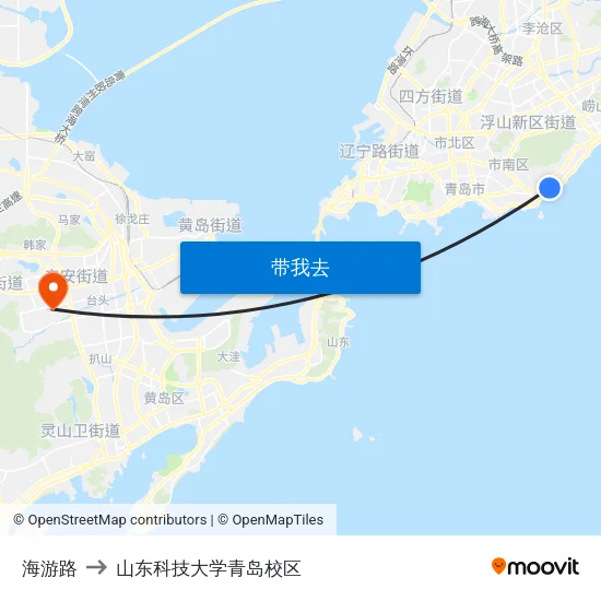 海游路 to 山东科技大学青岛校区 map
