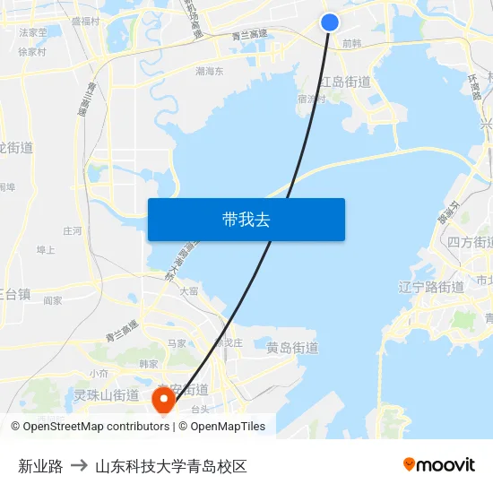 新业路 to 山东科技大学青岛校区 map