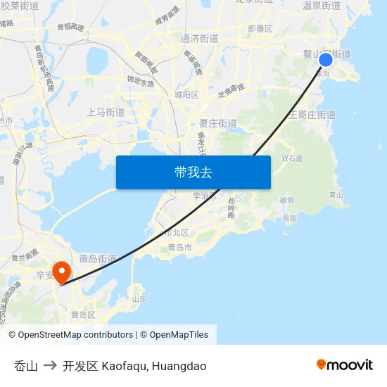 岙山 to 开发区 Kaofaqu, Huangdao map