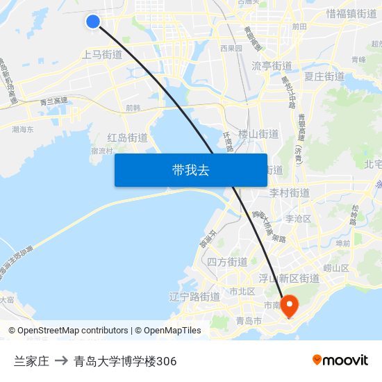 兰家庄 to 青岛大学博学楼306 map