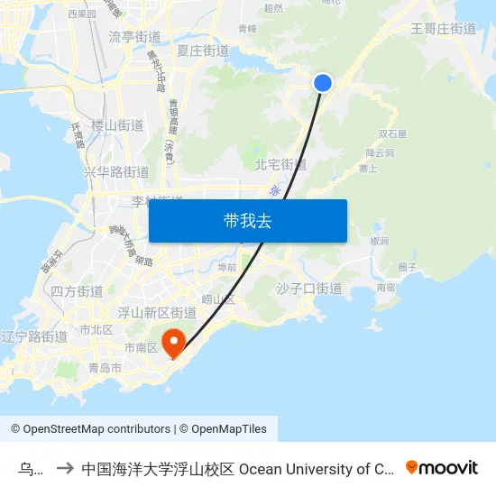 乌衣巷 to 中国海洋大学浮山校区 Ocean University of China (Fushan Campus) map