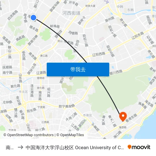 南昌路 to 中国海洋大学浮山校区 Ocean University of China (Fushan Campus) map