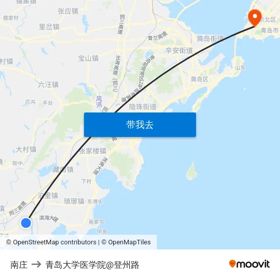 南庄 to 青岛大学医学院@登州路 map