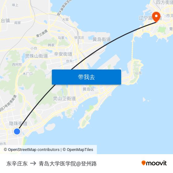 东辛庄东 to 青岛大学医学院@登州路 map