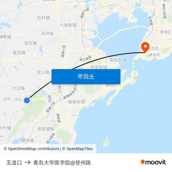 五道口 to 青岛大学医学院@登州路 map