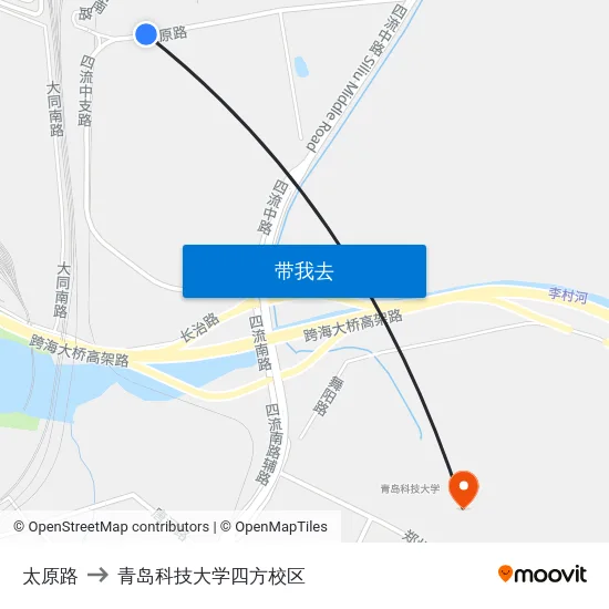 太原路 to 青岛科技大学四方校区 map