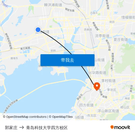 郭家庄 to 青岛科技大学四方校区 map