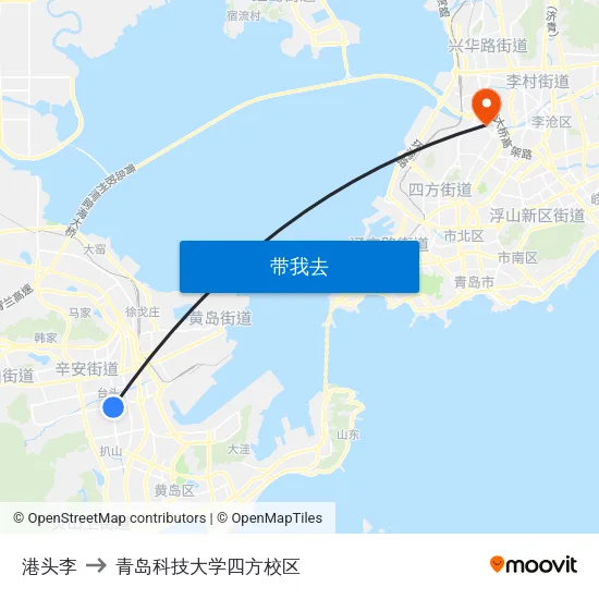 港头李 to 青岛科技大学四方校区 map