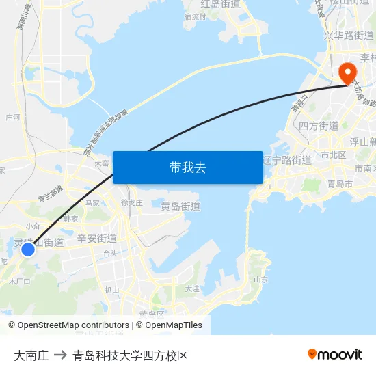 大南庄 to 青岛科技大学四方校区 map