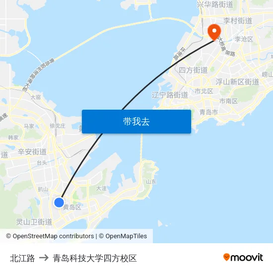 北江路 to 青岛科技大学四方校区 map