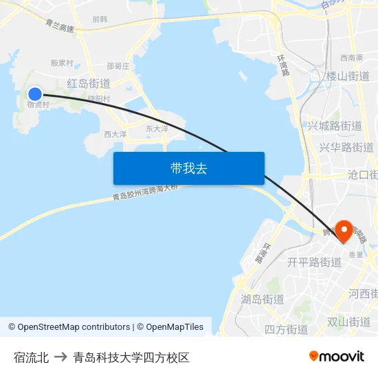 宿流北 to 青岛科技大学四方校区 map