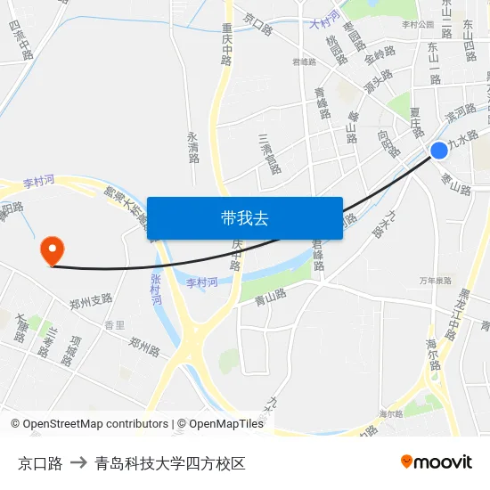京口路 to 青岛科技大学四方校区 map