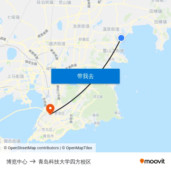 博览中心 to 青岛科技大学四方校区 map