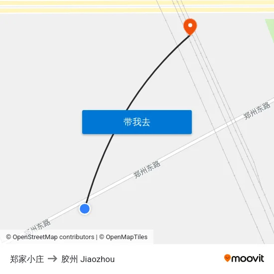 郑家小庄 to 胶州 Jiaozhou map