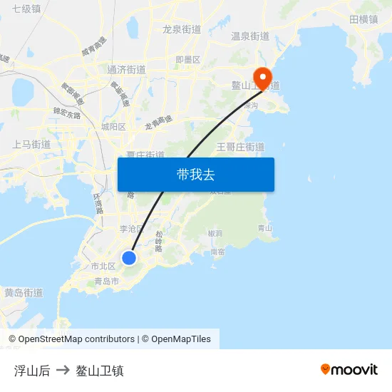 浮山后 to 鳌山卫镇 map