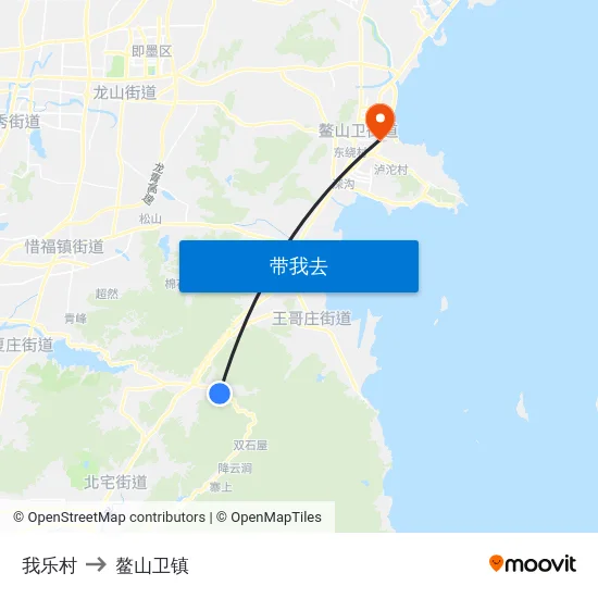 我乐村 to 鳌山卫镇 map
