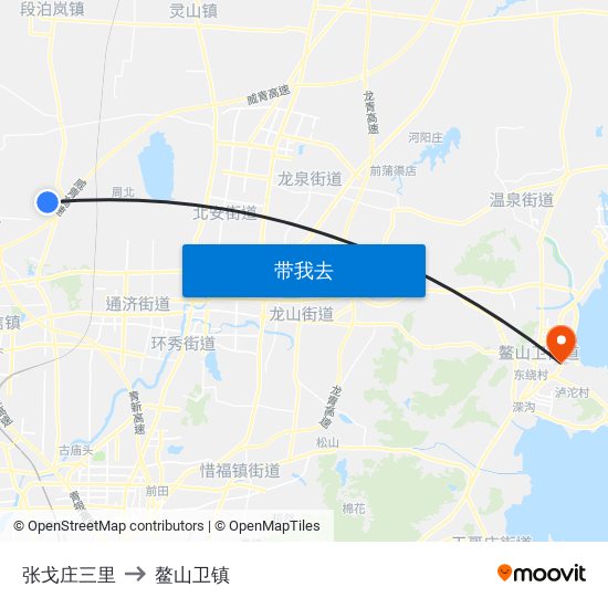 张戈庄三里 to 鳌山卫镇 map
