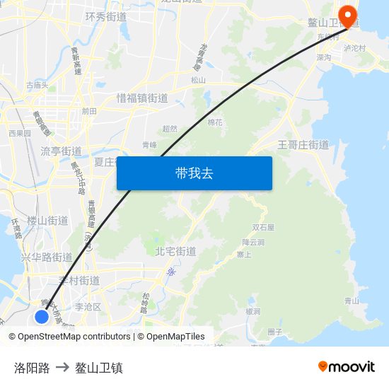 洛阳路 to 鳌山卫镇 map