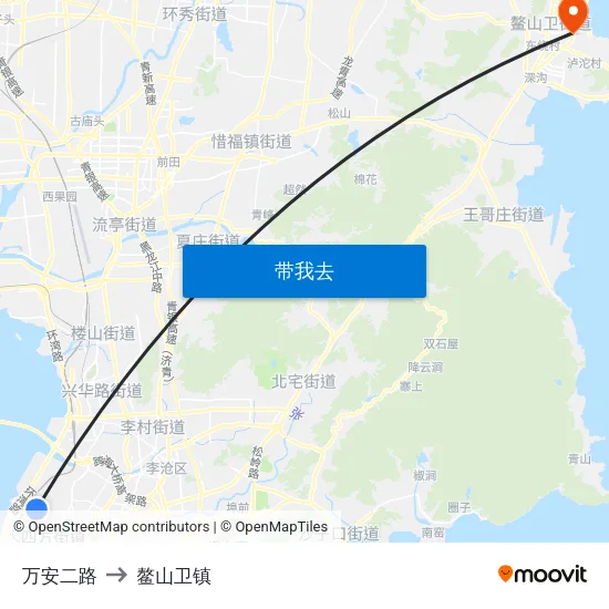 万安二路 to 鳌山卫镇 map