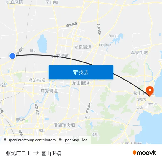 张戈庄二里 to 鳌山卫镇 map