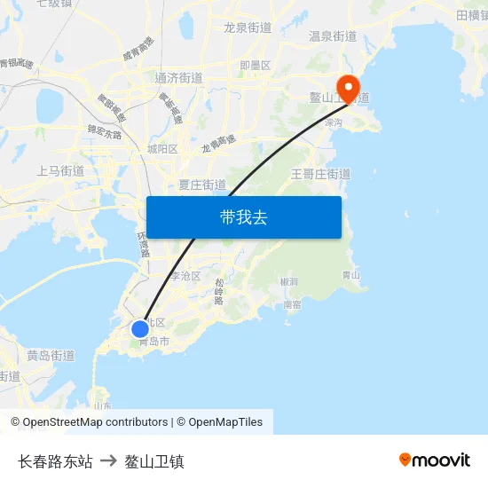 长春路东站 to 鳌山卫镇 map