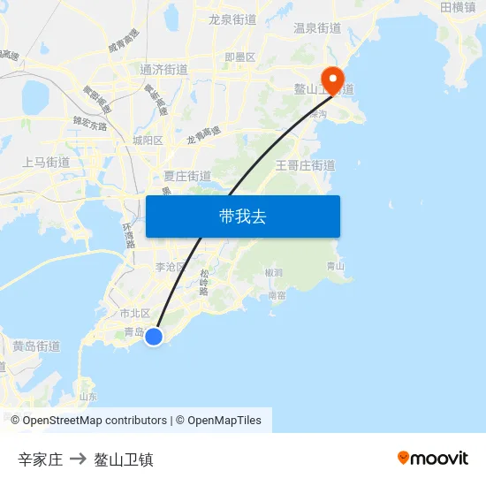 辛家庄 to 鳌山卫镇 map