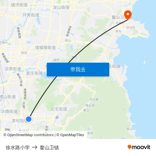 徐水路小学 to 鳌山卫镇 map